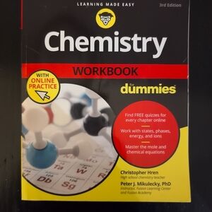 Chemistry Workbook for Dummies Paperback Learning Made Easy Study Guide